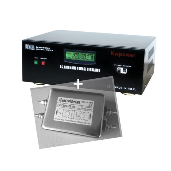 Stabilizzatore di tensione DVD5000VA LCD 160V-250V + Filtro EMI a doppio stadio 25A